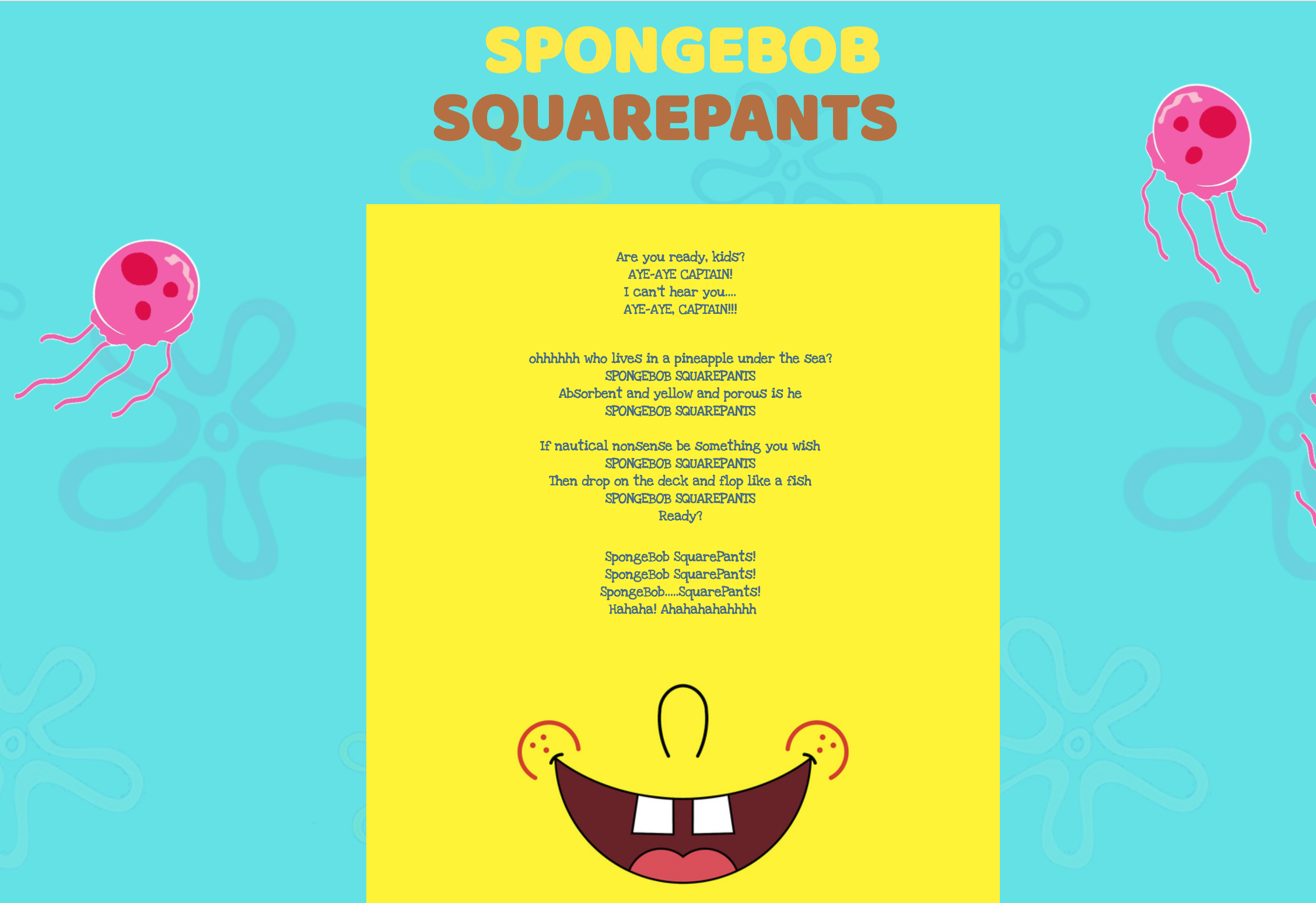 Who Lives In A Pineapple Under The Sea Lyrics
